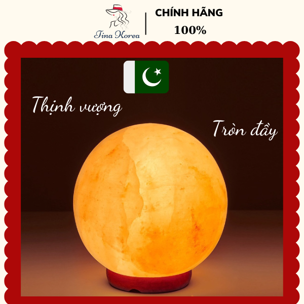 Đèn đá muối phong thủy - Đèn đá muối hình cầu - Chiêu tài lộc, bình an - Đèn đá muối himalaya dùng deco nội thất