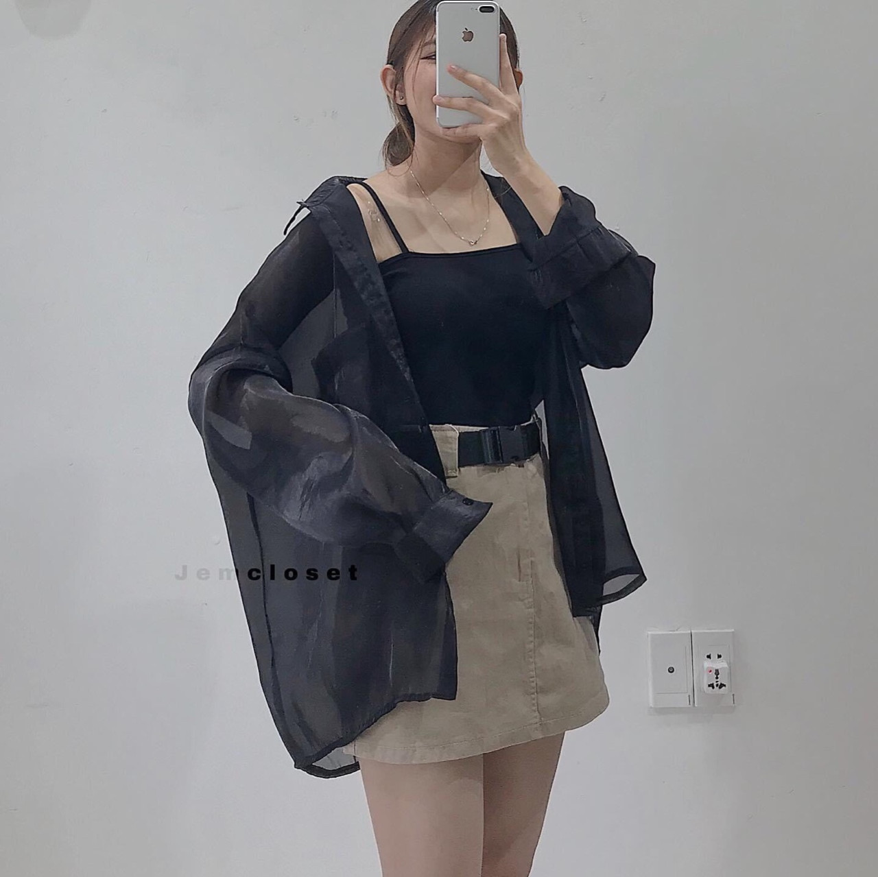 ÁO SƠ MI VOAN MỎNG FORM RỘNG DƯỚI 55KG ÁO KIỂU KHOÁC NGOÀI ÁO SƠ MI TAY DÀI ÁO SƠ MI ĐẸP GIÁ RẺ