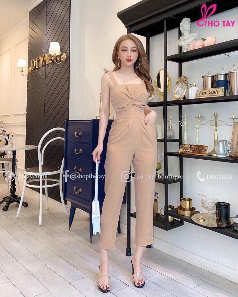 jumpsuit 2 dây xoắn ngực umi-QH
