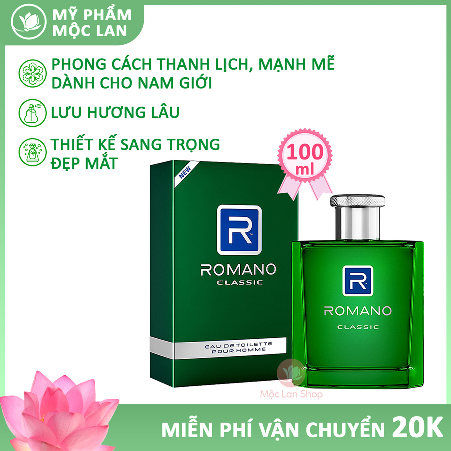 Nước hoa nam, nước hoa Romano mạnh mẽ và đầy nam tính (100ml) -Nước hoa Nam Romano - Mỹ phẩm Mộc Lan