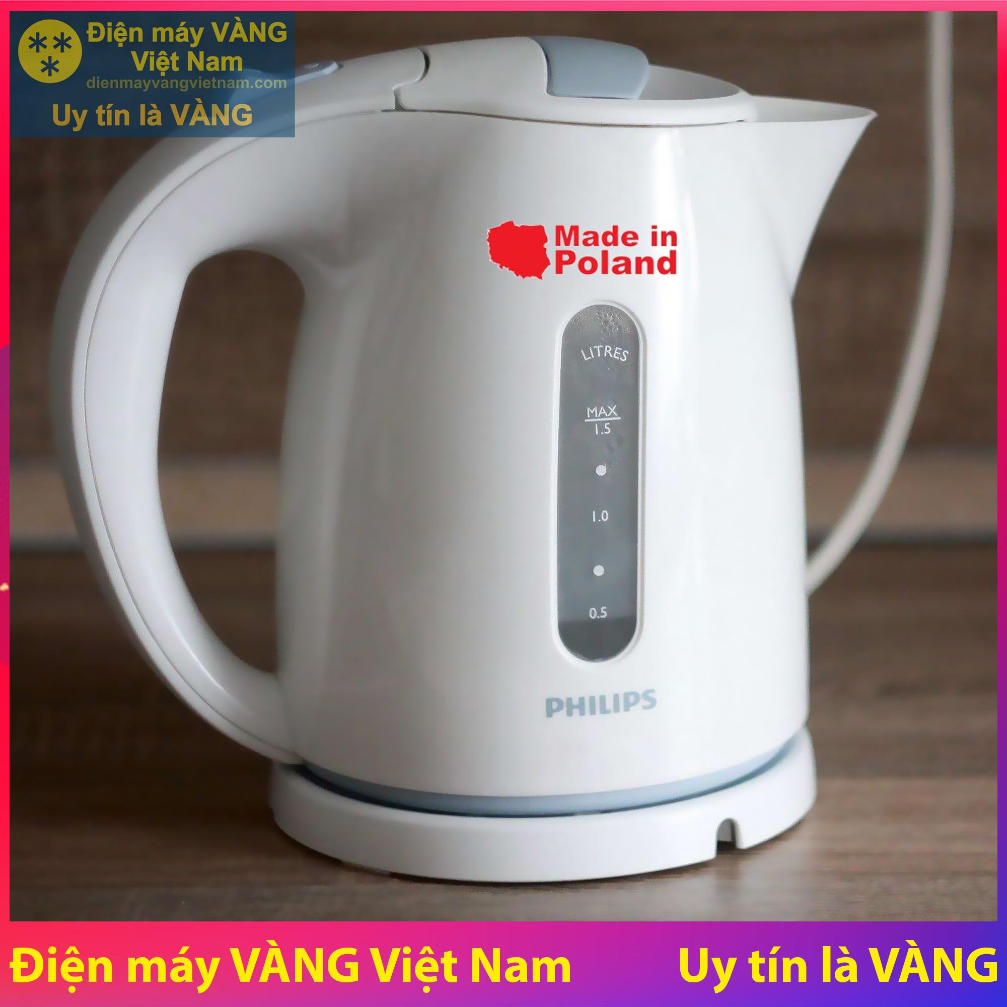 [Ấm đun nước siêu tốc Philips HD4646 1.5L (Trắng) - Hàng nhập khẩu