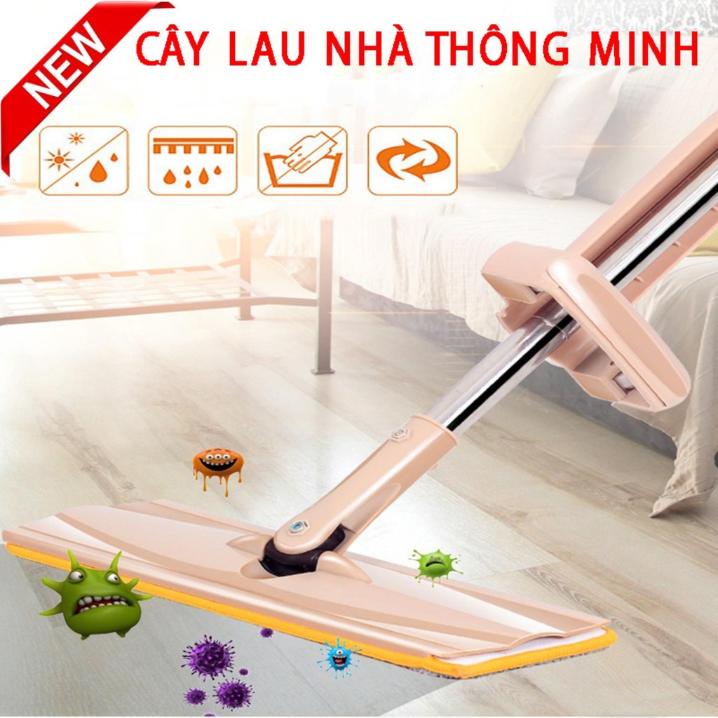 [HCM]Cây Lau nhà Thông Minh tự vắt giá rẻCây lau nhà tiện lợi - Chổi lau nhà siêu sạch - Cây lau nhà cao cấp hiện nay - Đầu xoay 360 độ và bàn lau mỏngBảo hành uy tín 1 đổi 1