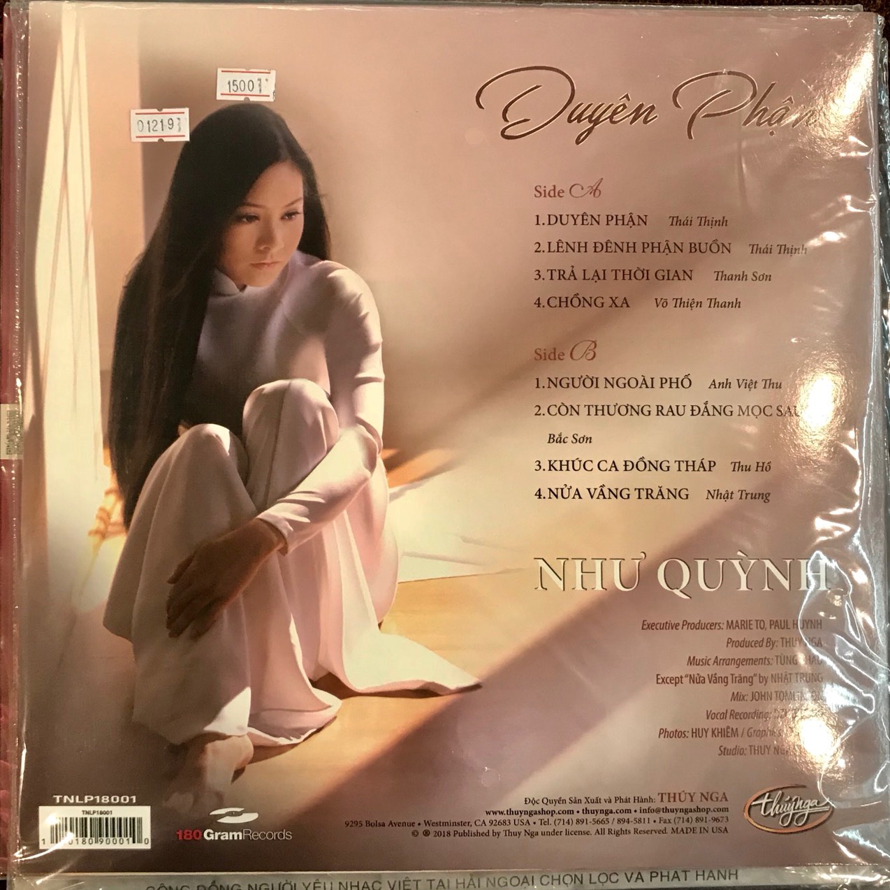Đĩa than Như Quỳnh - Duyên Phận (Chính Hãng) [Vinyl LP] -