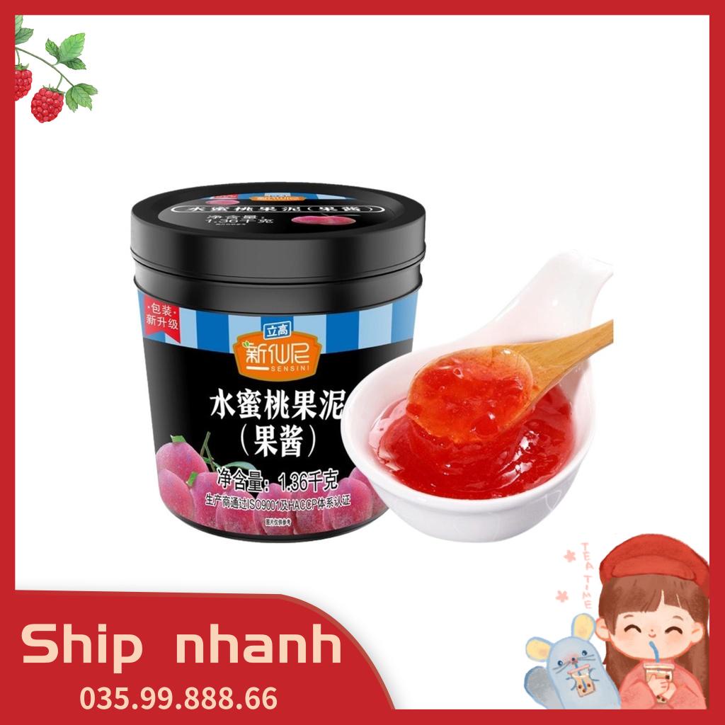 Sốt Đào Hồng Sensini 1,3kg trà hoa quả đào cam sả