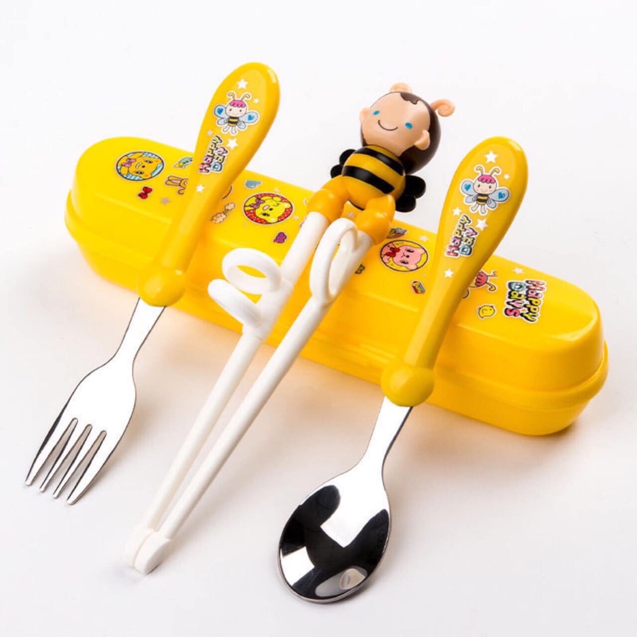 Bộ 3 món thìa, dĩa, đũa tập ăn dặm cho bé