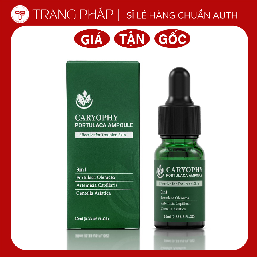 Tinh chất rau má Caryophy Portulaca Ampoule 10ml phục hồi da giảm mụn mờ thâm