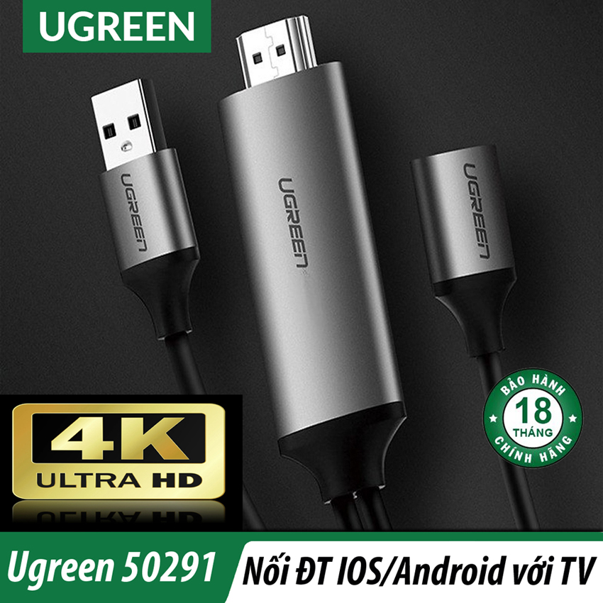 Cáp Kết Nối Điện Thoại với Tivi Máy Chiếu Chính Hãng UGREEN 50291 Cao Cấp