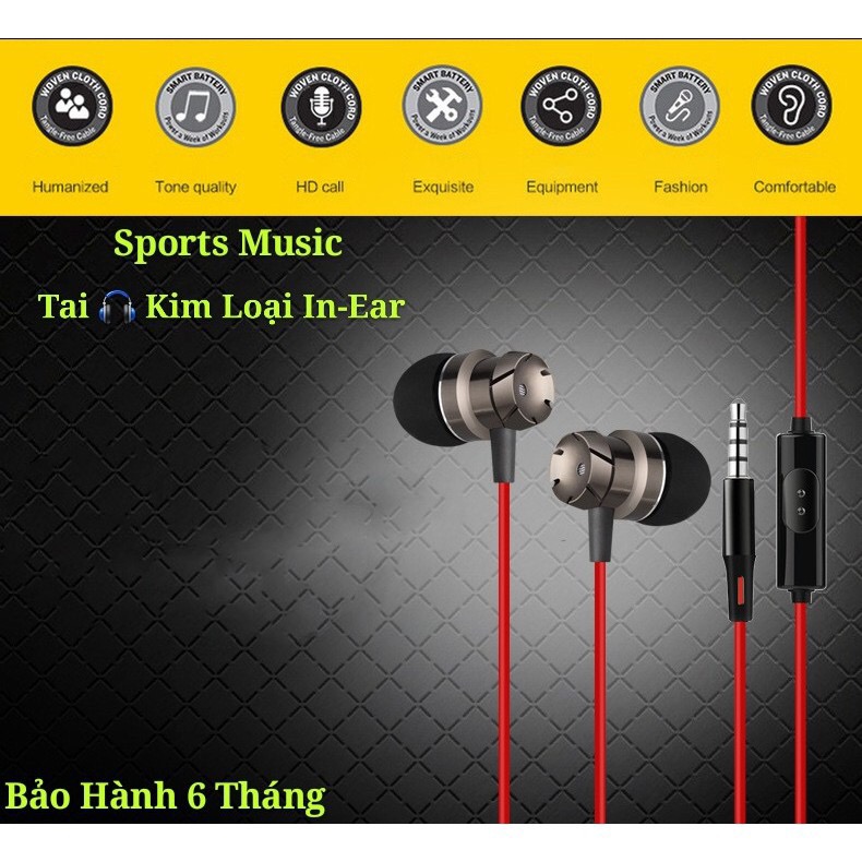 Tai nghe nhét tai ILEPO bass siêu trầm chất liệu hợp kim có mic âm thanh super bass kiểu dáng in ear có dây