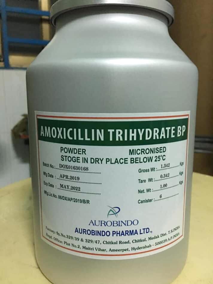 [6KG] Kháng sinh Amoxicillin Trihydrate 98% - (Thùng 06 lon 01kg)