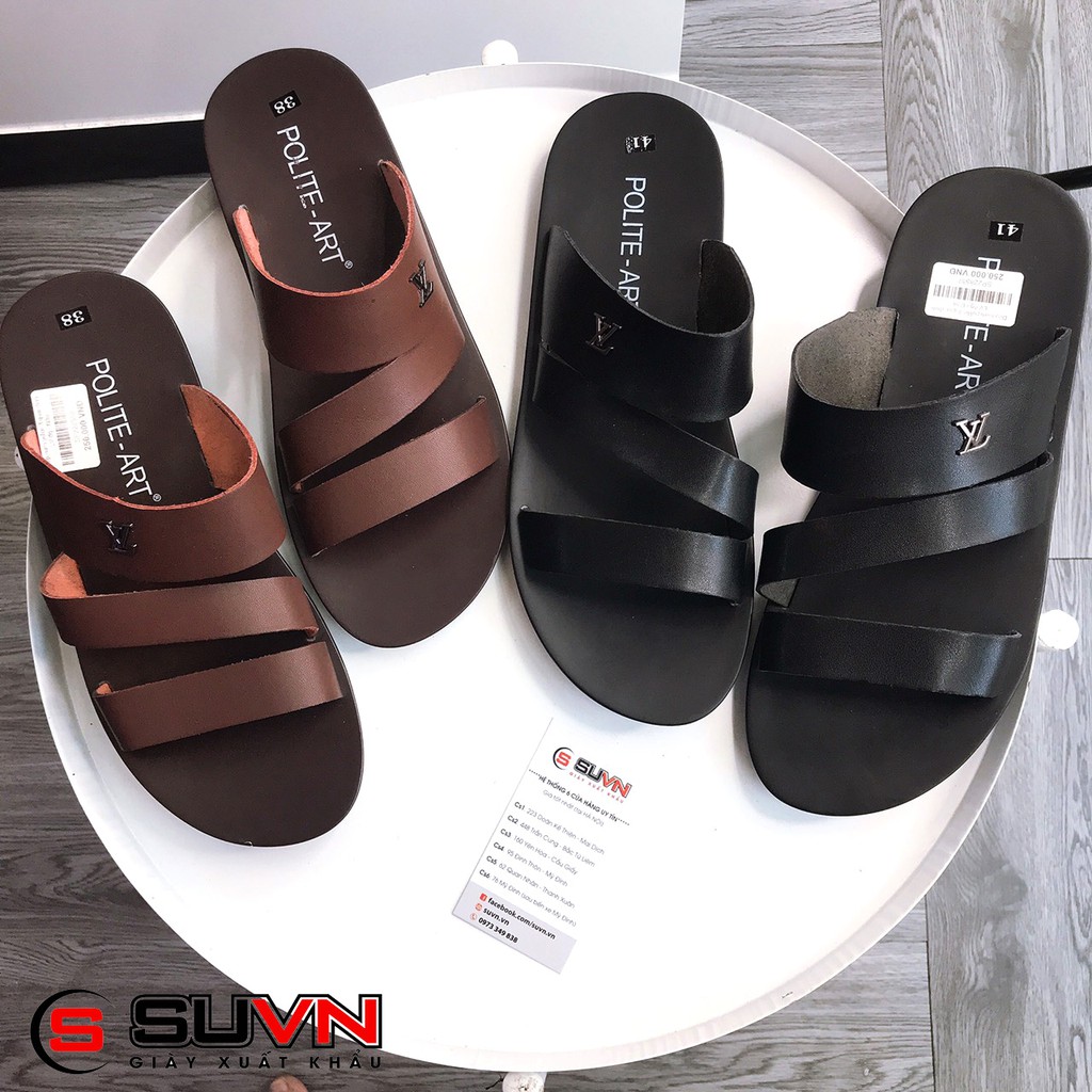 Dép Nam Da Thật 3 Quai - Siêu Êm Đi Là Thích, Bh 12 Tháng