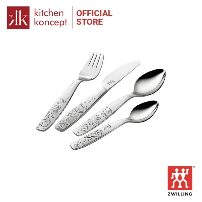 Zwilling - bộ muỗng nĩa trẻ em jungle - 4 món