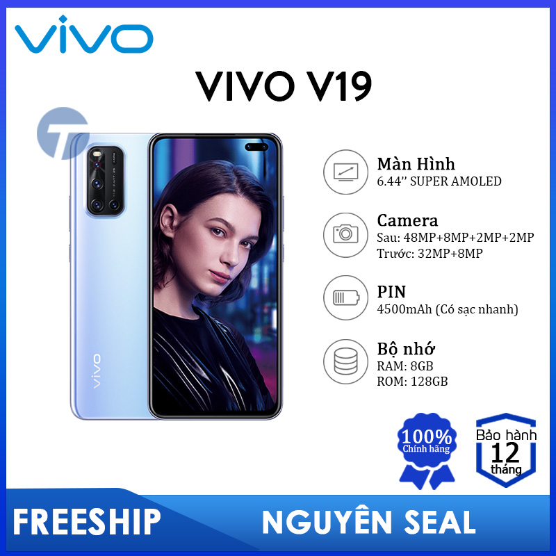 [HOT] Điện thoại Vivo V19 2020 (8GB/128GB) - 6 Camera, Màn hình nốt ruồi sắc nét, PIN lớn 4500mAh có sạc nhanh - Bảo hành 12 tháng