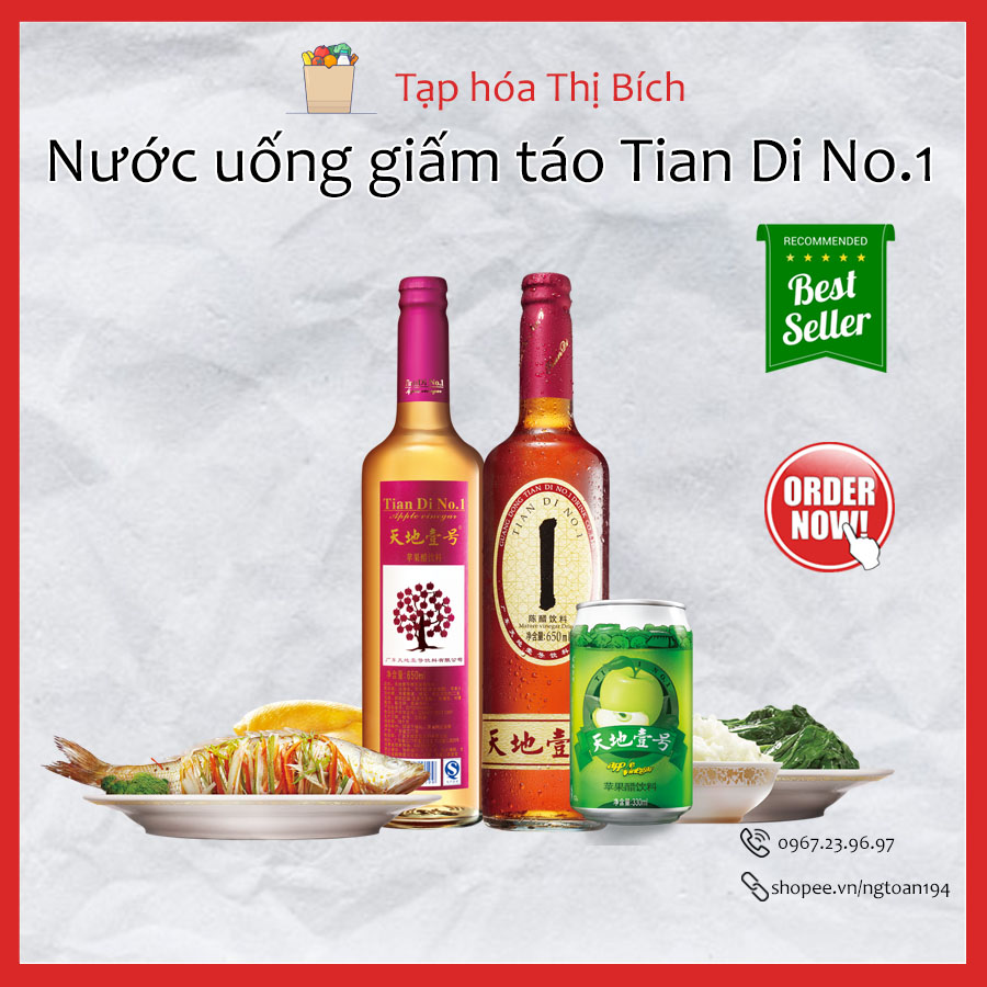 Nước Táo Lên Men Tian Di No 1 650ml - Uống Giảm Cân