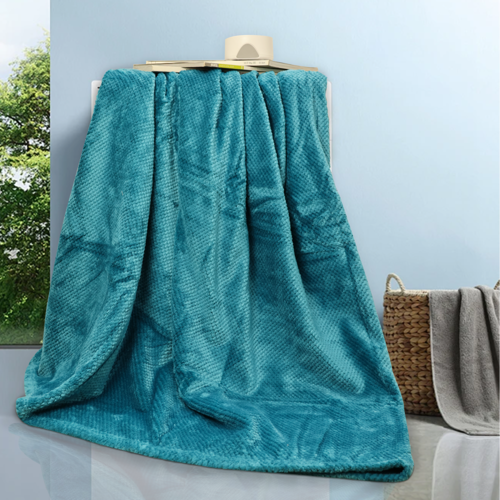 Chăn/Mền San hô NIN House màu xanh nước biển đậm siêu mềm mịn kích thước 180x200cm - Oceanside