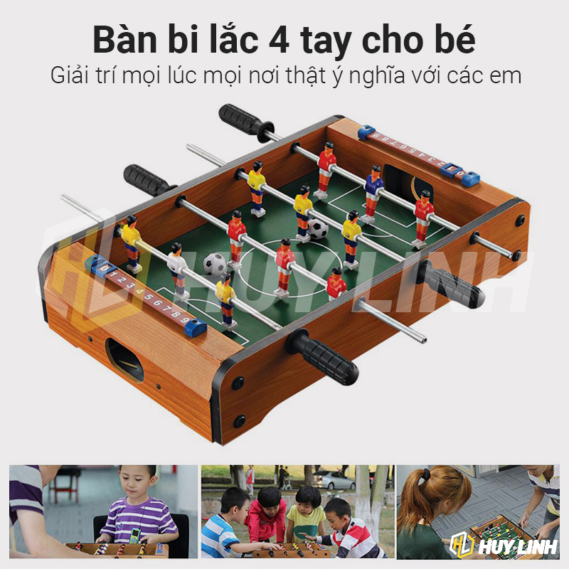 Bàn bi lắc - billiards bàn bi lắc đá bóng mini 4 tay cầm cao cấp bằng gỗ mdf cao cấp đồ chơi cho bé trai từ 3 đến 15 tuổi
