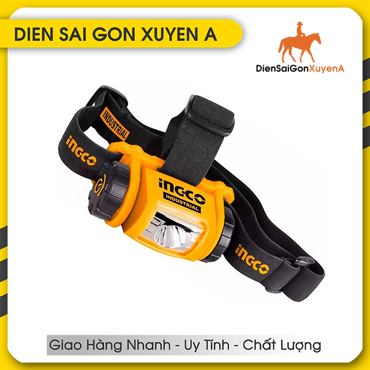 Đèn pin đèn pha đội đầu chiếu xa 50m pin 3 x aaa headlamp ingco hhl013aaa2