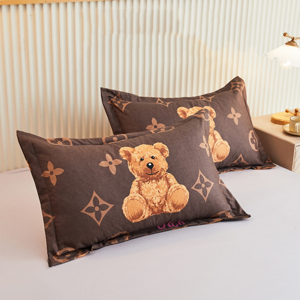 Vỏ gối nằm gấu nâu 45x65cm - áo gối nằm mẫu gấu nâu - ga gối chăn hè