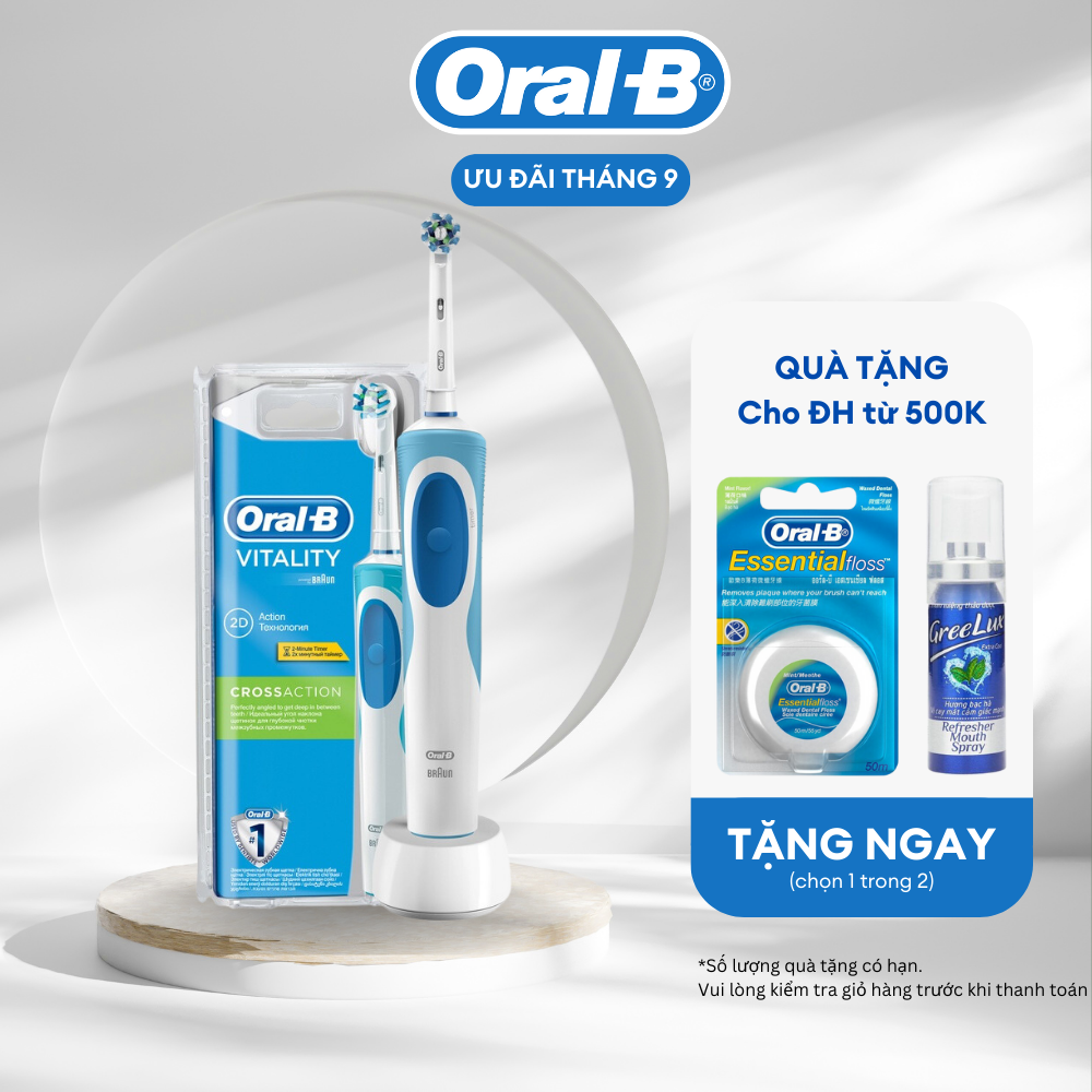 Bàn Chải Điện OralB Vitality CrossAction D12.513 100 bảo hành 24 tháng 1 đổi 1