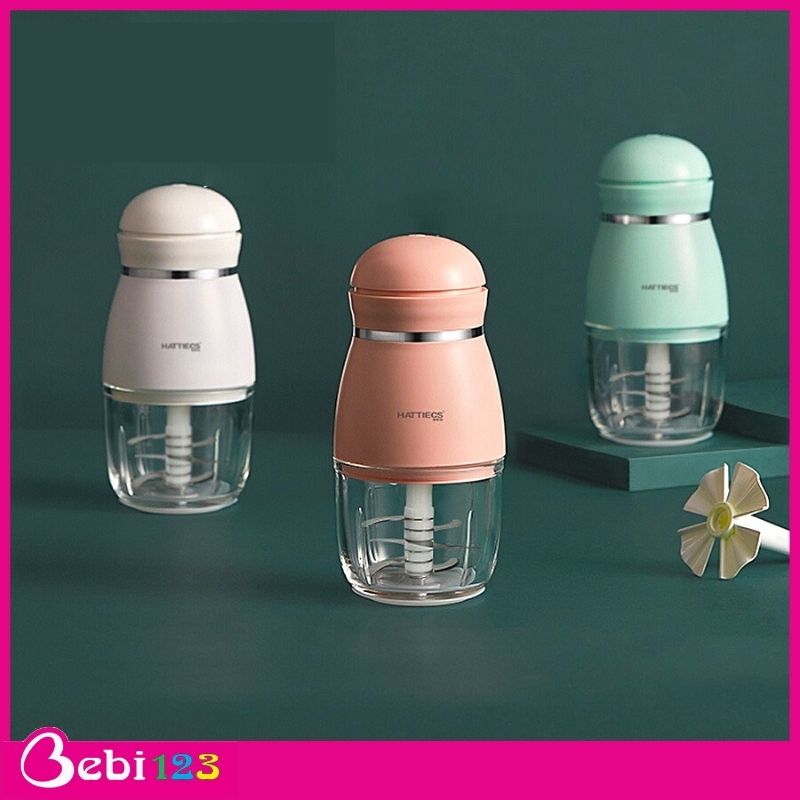 Máy xay đa năng Hattiecs 0.3L, máy xay đồ ăn dặm cầm tay 6 lưỡi hattiecs cho mẹ và bé