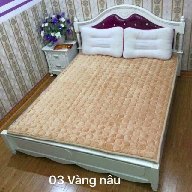 Thảm Nhung Trải Giường Chần Bông Đa Năng Ấm Áp kt 2m2x2m