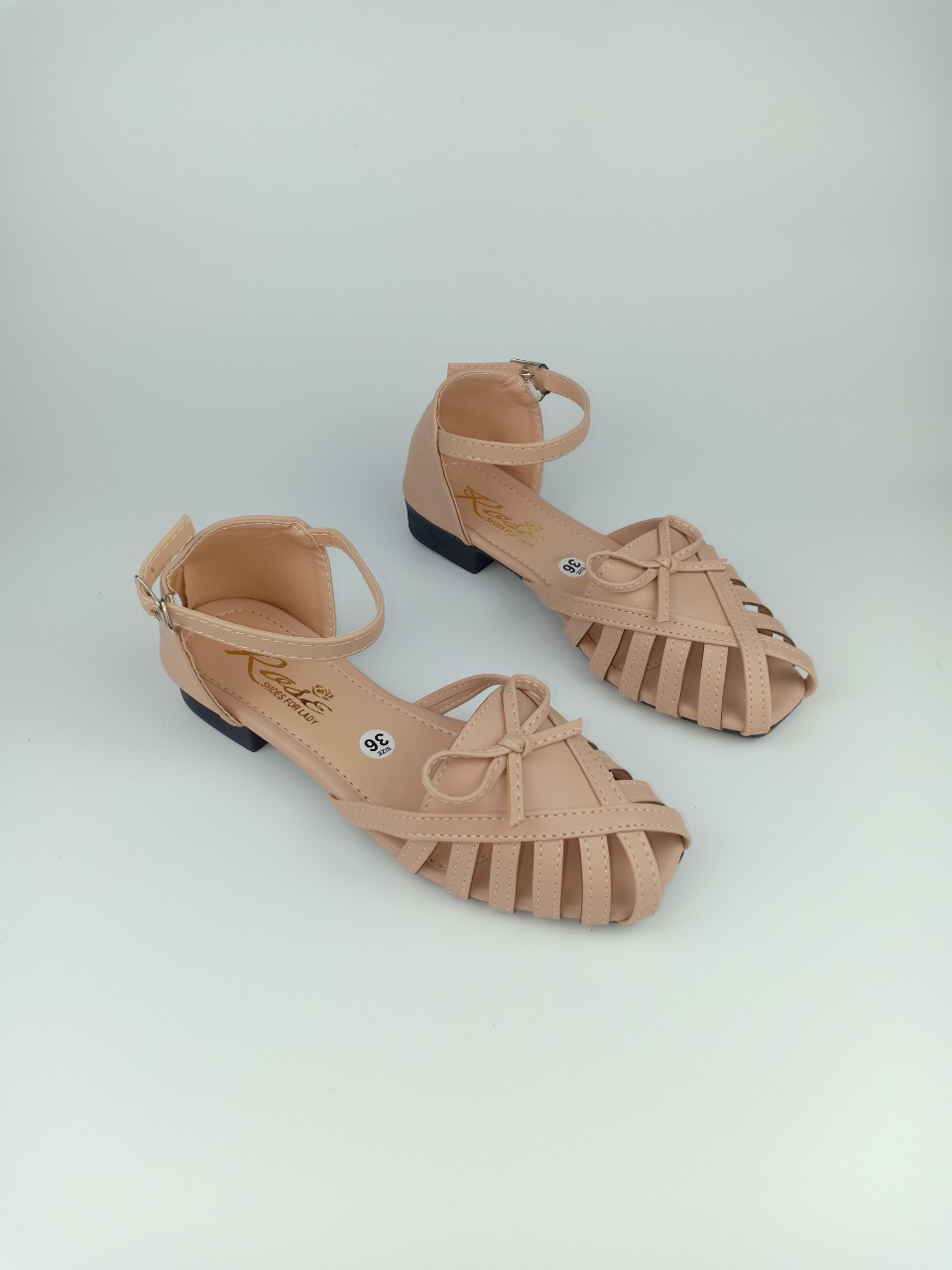 GIÀY SANDAL NỮ ĐẾ  BỆT RỌ TAM GIÁC NƠ