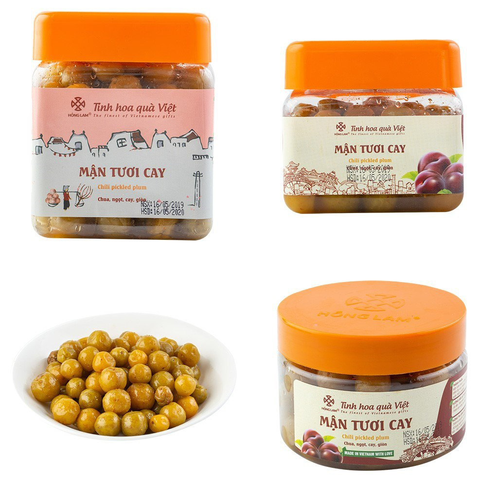 Ô mai mận tươi cay hồng lam