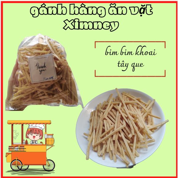 500gr bim bim snack khoai tây que giòn thơm cay nhẹ siêu ngon
