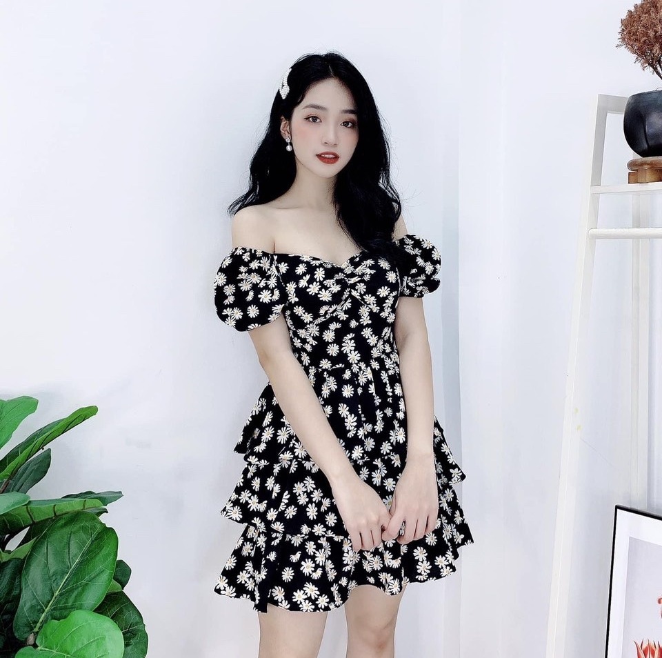 Đầm Nữ,Váy Hoa Nhí Xòe 3 Tầng Bèo Lai Thời Trang Nữ 2020