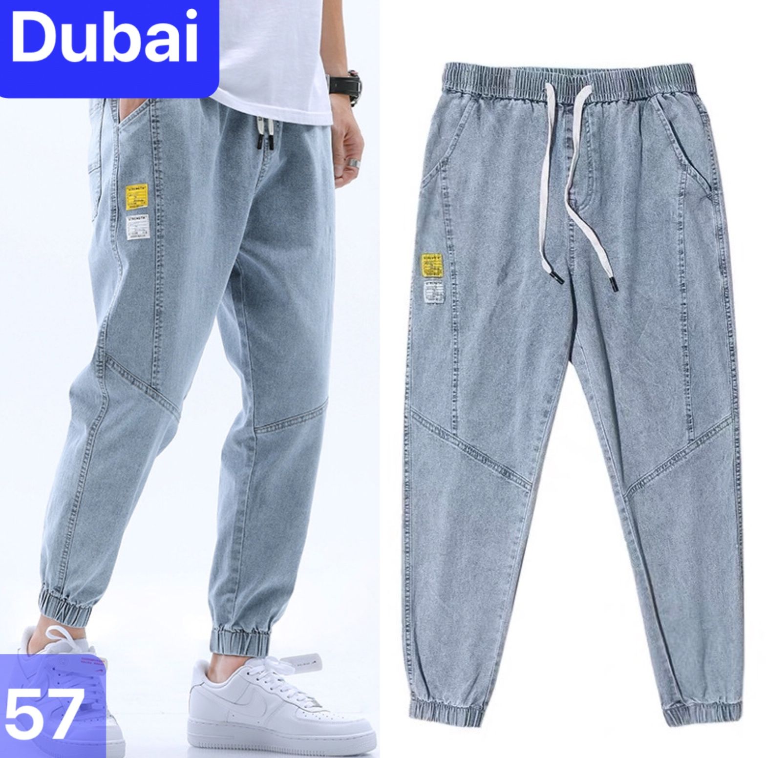 QUẦN BAGGY JEAN NAM CHẤT BÒ ỐNG RỘNG SUÔNG DÀI LƯNG THUN CẠP CHUN ỐNG TÚM NHẬT BẢN 2023 DB-57 - DUBAI FASHION