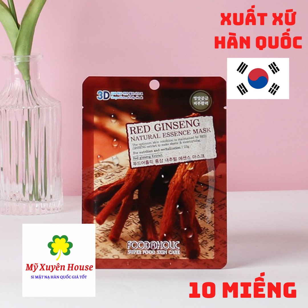 Mặt nạ 3d foodaholic nhân sâm hàn quốc chính hãng 10 miếng