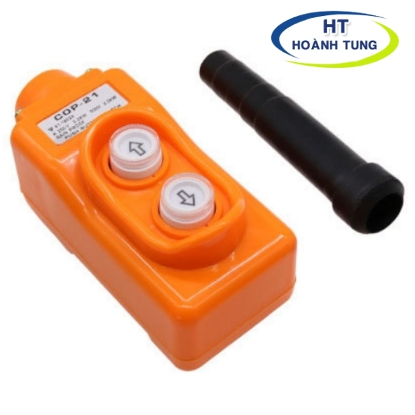 Công tắc COP-213 chống bụi, kín nước 2 nút điều khiển trực tiếp động cơ điện, pả lăng, máy tời nâng hạ
