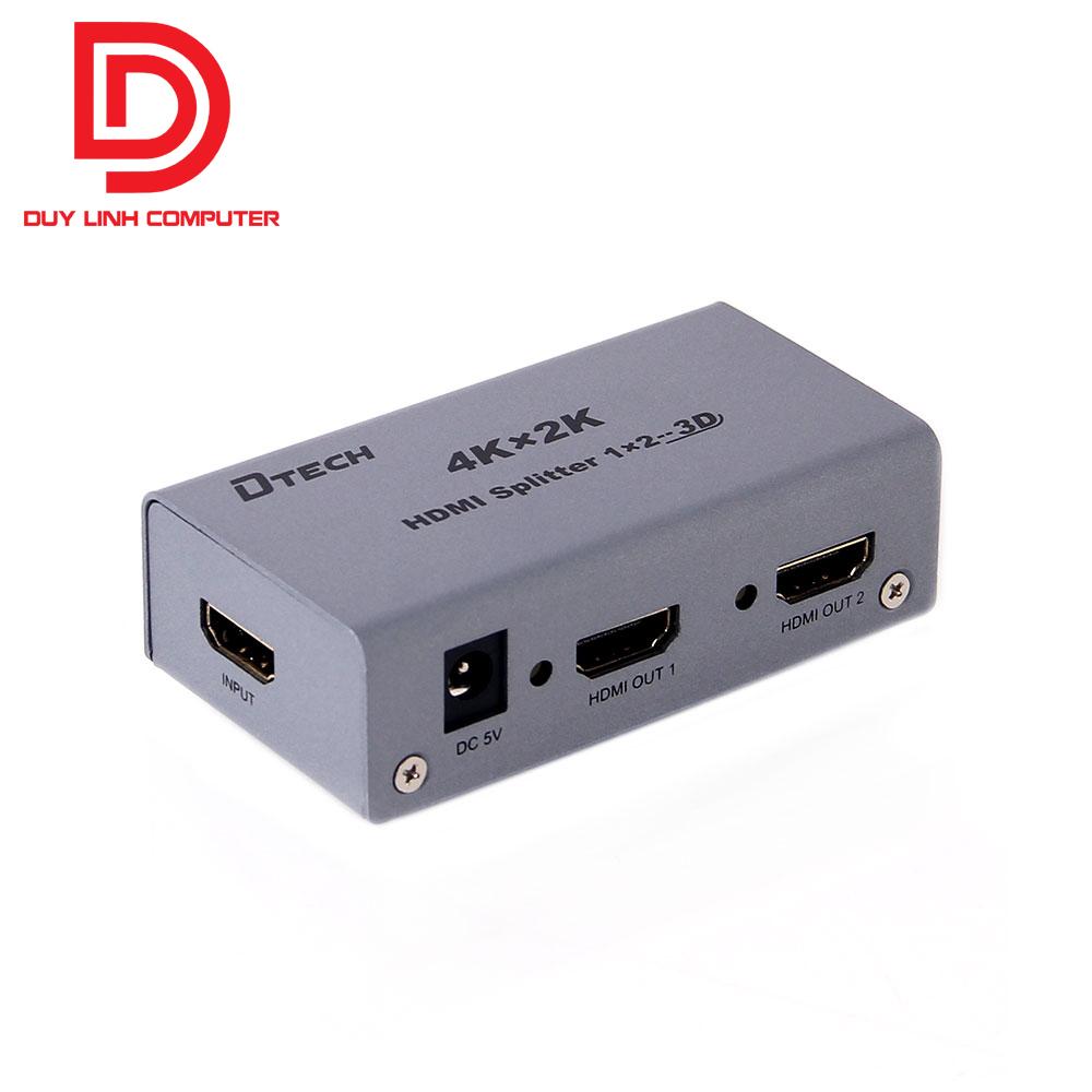 Bộ chia hdmi 1 ra 2 dtech dt-7142 hỗ trợ 4k x 2k