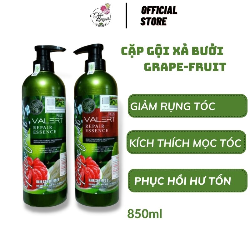 [HCM, mẫu mới] Dầu Gội Bưởi CHỐNG RỤNG và KÍCH THÍCH MỌC tóc Grape Fruit (Cặp gội xả)