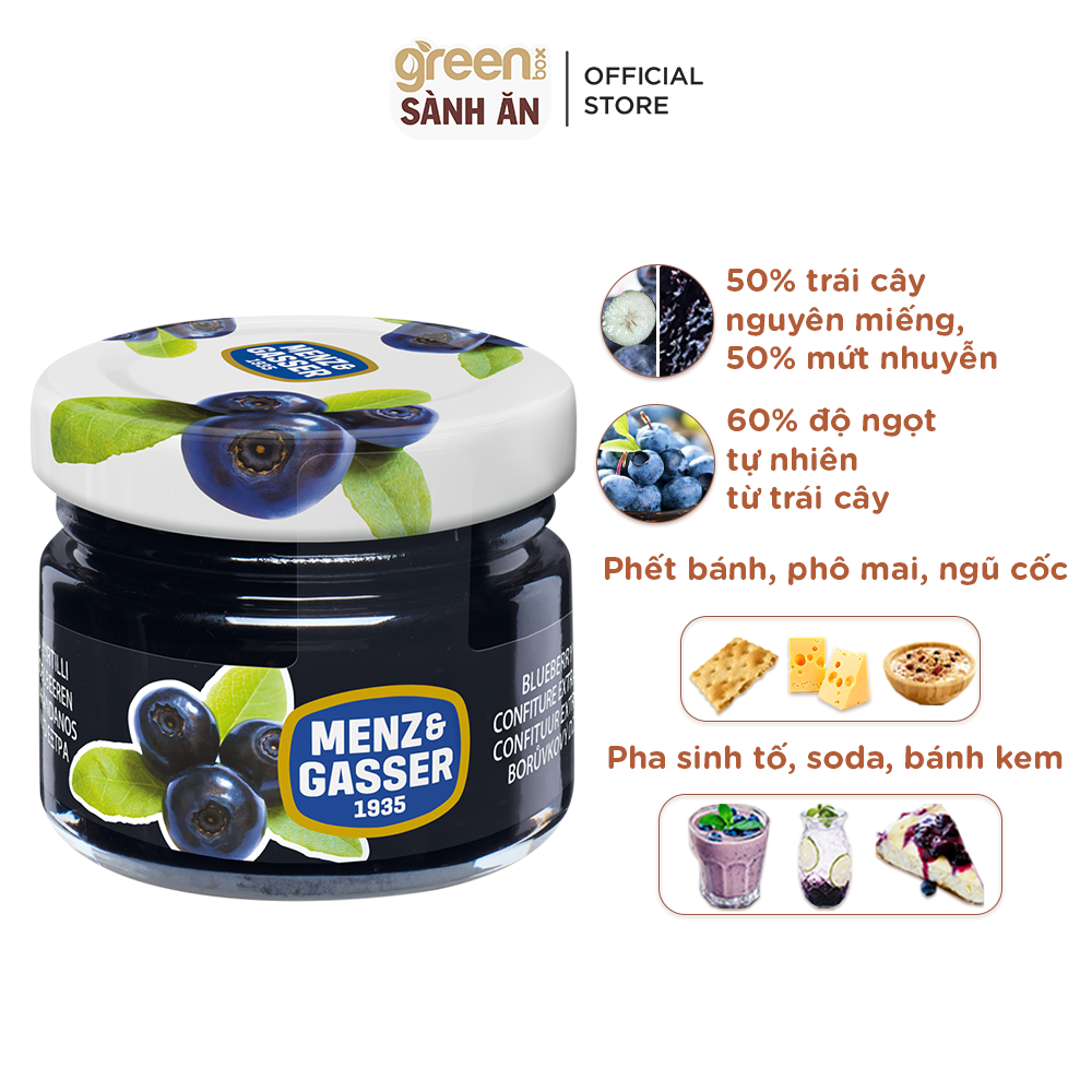 Hũ mứt việt quất Menz Gasser Ý 28g