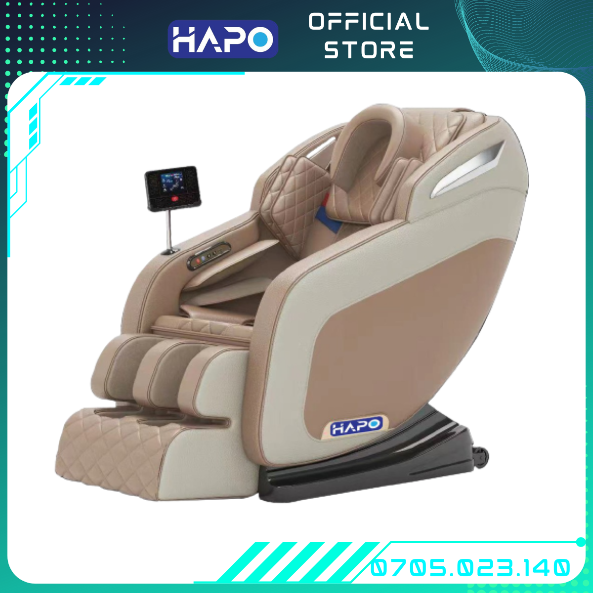 Ghế massage toàn thân Hapo cao cấp, ghế mát xa thư giãn tự động massage đa năng, nhiệt hồng ngoại hàng cao cấp, giảm đau nhức khi làm việc