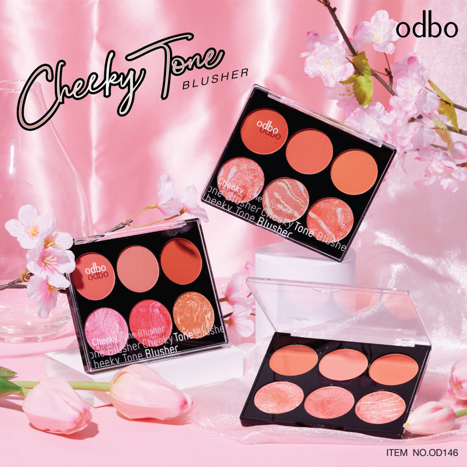 Phấn má hồng , bắt sáng odbo 6ô cheeky tone blusher od146
