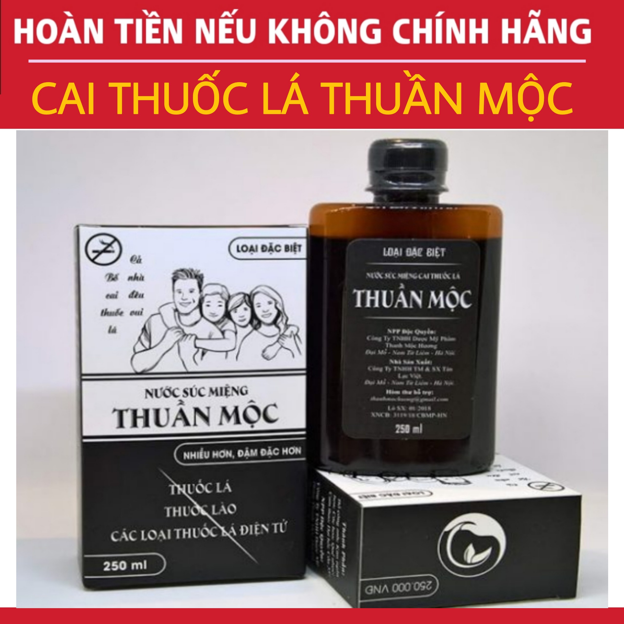 Nước súc miệng cai thuốc lá Thuần Mộc - Thanh Mộc Hương