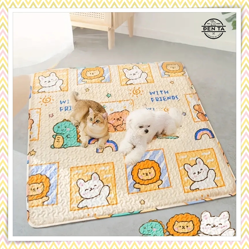 Thảm đệm chần bông mỏng bốn mùa chống trượt cho chó mèo thú cưng – Đen Ta pet shop