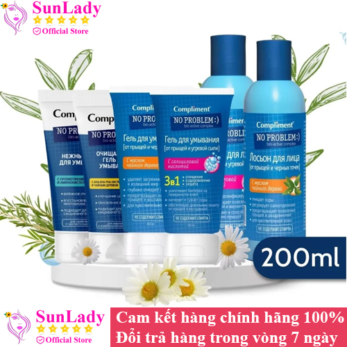 Sữa rửa mặt ngừa mụn BHA Compliment No Problem Làm Sạch Sâu Giảm Mụn Giảm Khô Da- Gel rửa mặt giảm mụn NoProblem - srm No Problem BHA