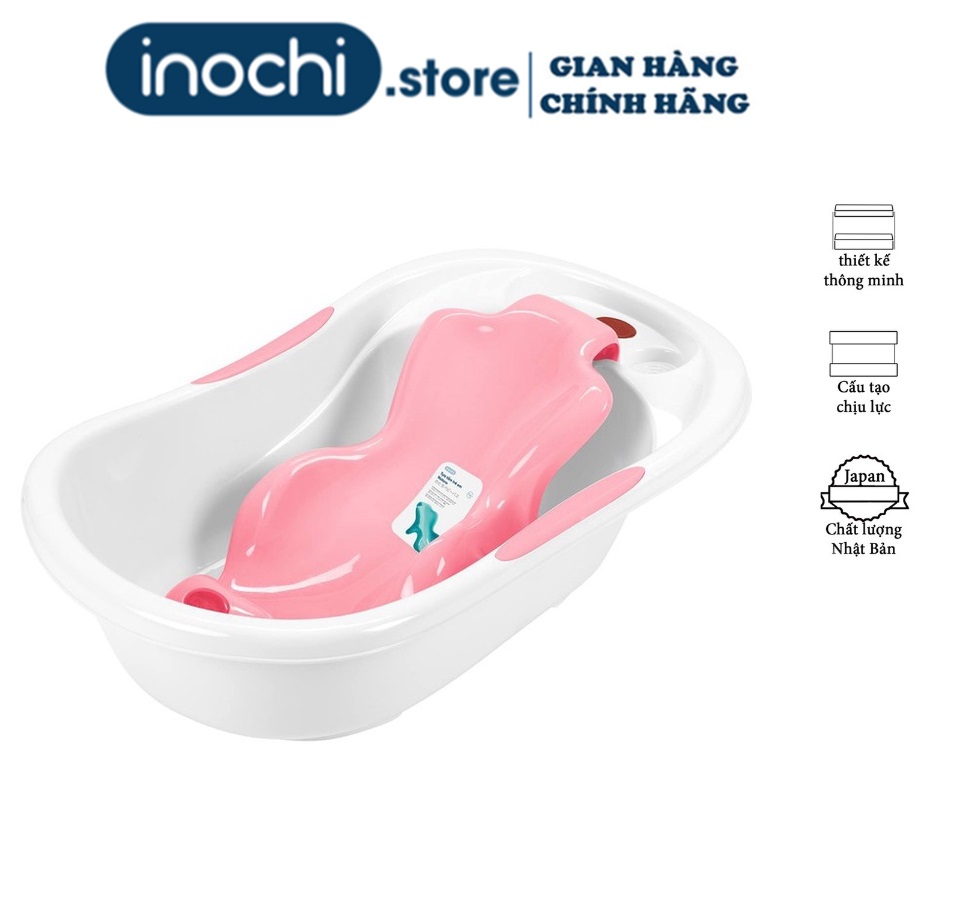Chậu Tắm Cho bé , Thau tắm bé sơ sinh, kèm tựa lưng nhựa cho trẻ em notoro Inochi