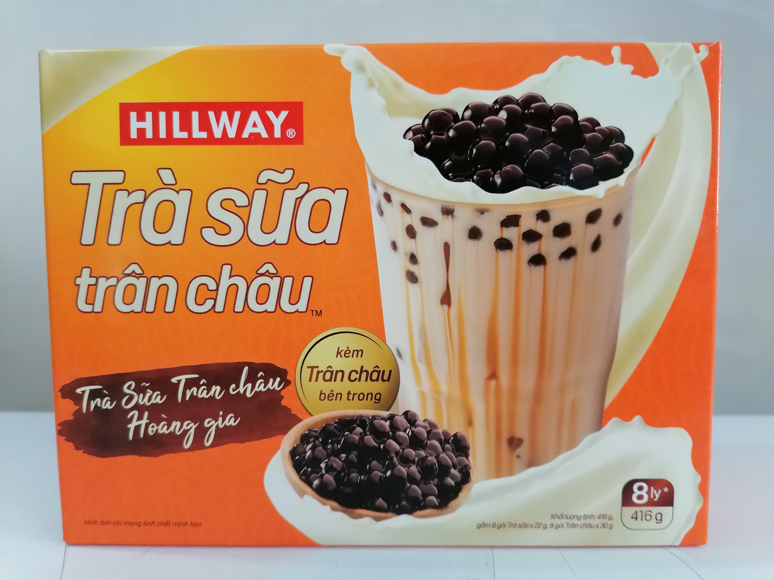[Hộp 416g (8 LY)] TRÀ SỮA TRÂN CHÂU [VN] HILLWAY Bubble Milk Tea (btn-hk)