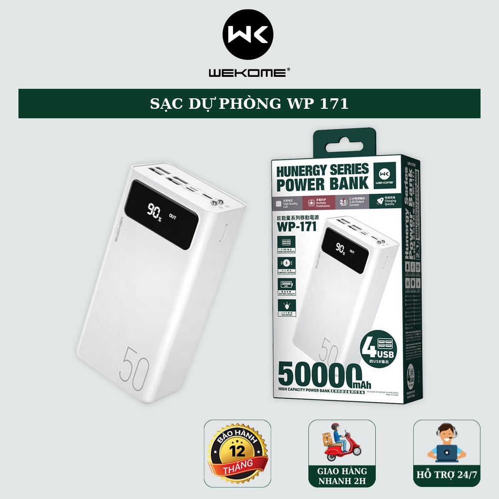 Sạc dự phòng chính hãng wk wp 171 sạc dự phòng wp-171. chính hãng sạc pin dự phòng 40000mah/50000mah wp-171 sỉ sạc dự phòng wp-171