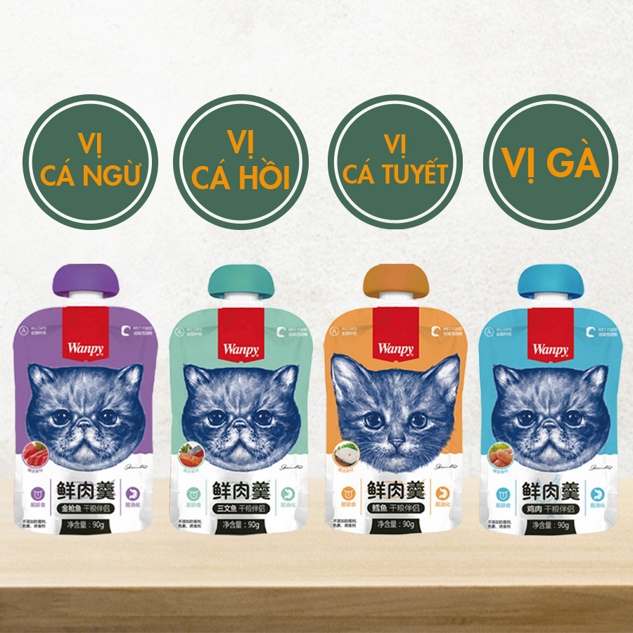 Pate wanpy siêu thơm ngon nắp vặn 4 vị 90g