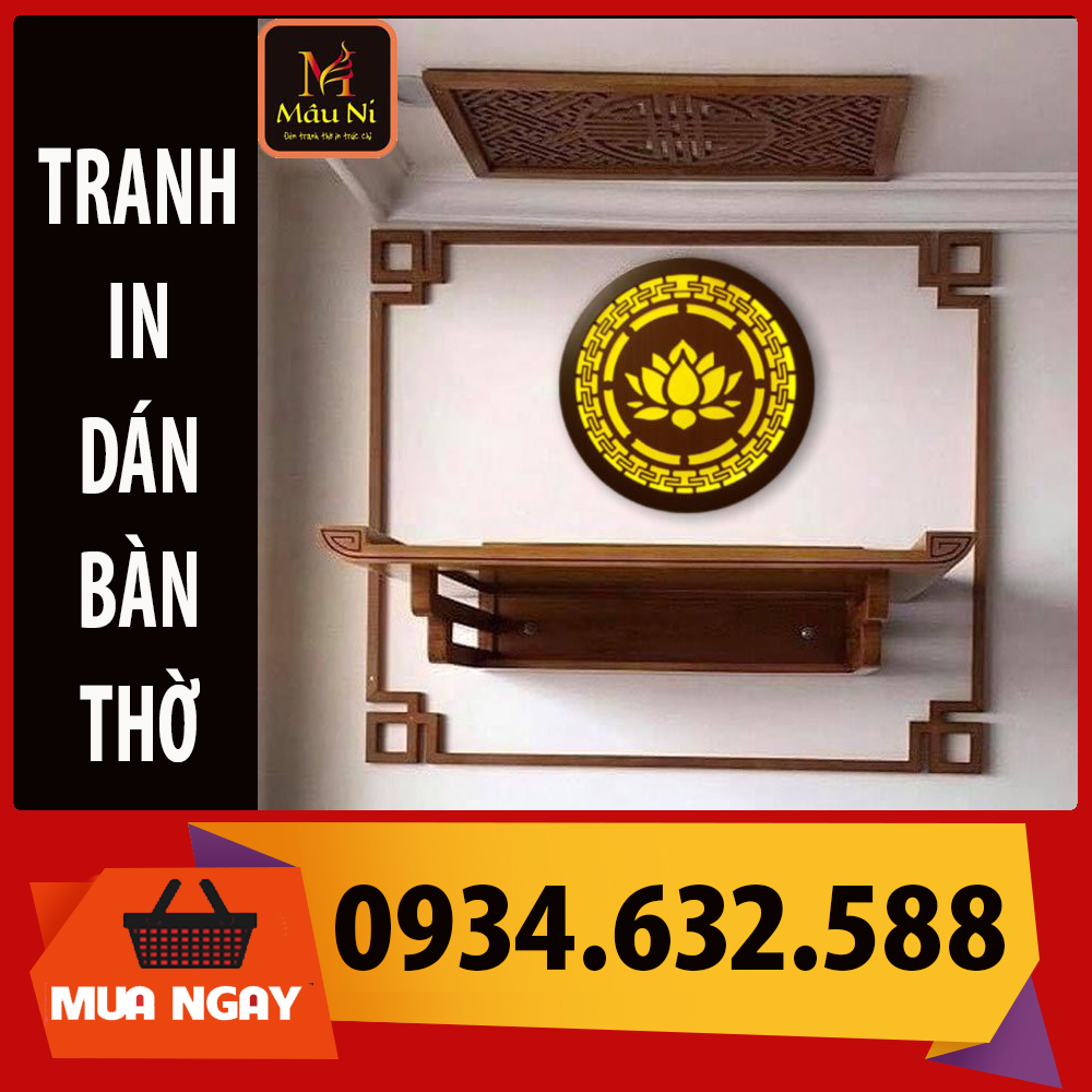 Đèn Cnc Thờ Cúng Mâu Ni 198, Hoa Sen Khắc Cnc, Ốp Sau Lưng Chính Giữa Bàn Thờ, Treo Tượng Phật