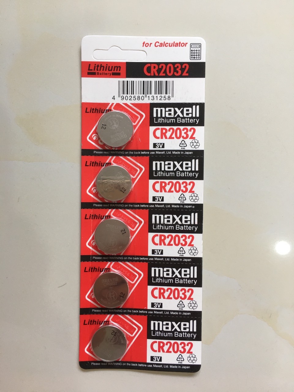 Vỉ 5 viên pin maxell cr2032 2032 3v date 2029