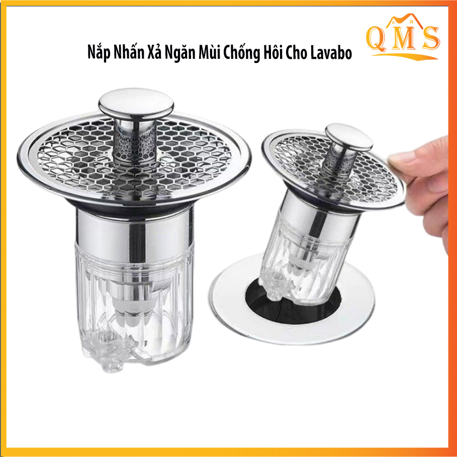 Nút nhấn xả thoát nước cho bồn rửa mặt, lavabo chống mùi hôi chắn rác hiệu quả