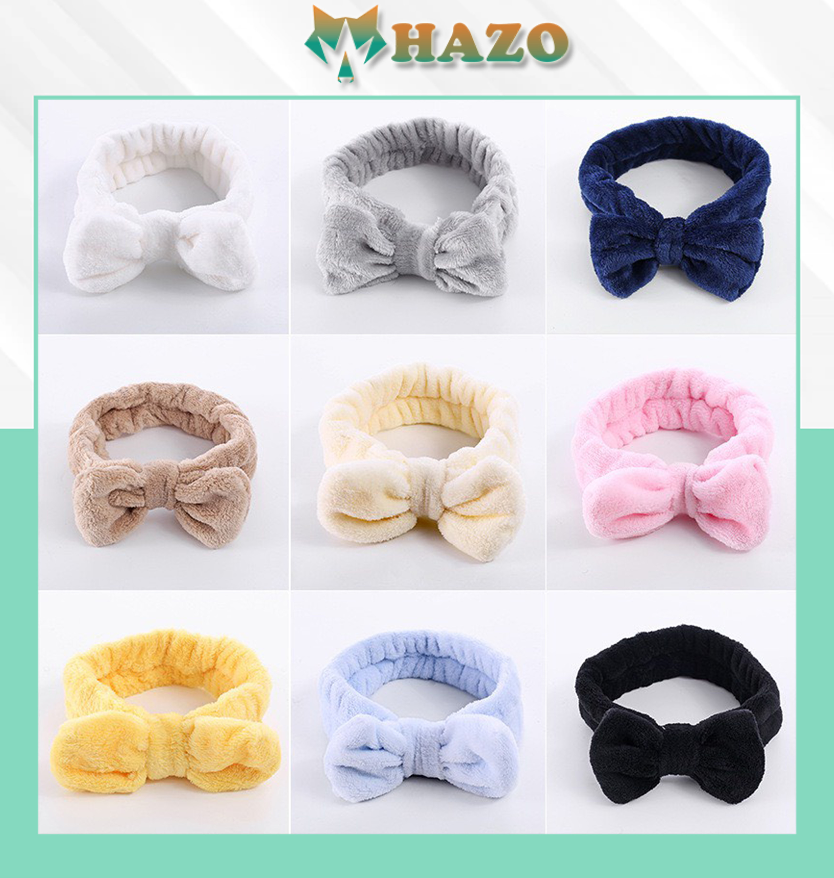 Băng Đô Thắt Nơ Nhiều Màu Siêu Dễ Thương 364 Phong Cách Ulzzang - hazo