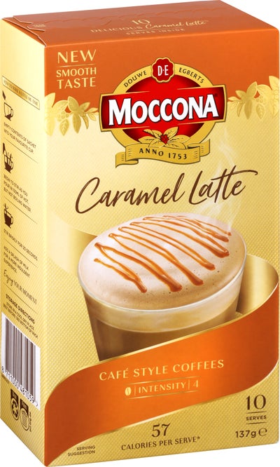 HỘP 10 GÓI CAFE Moccona Coffee Sachets (13.7g / gói) - Caramel Latte / Double Shot / Latte / Strong Cappuccino