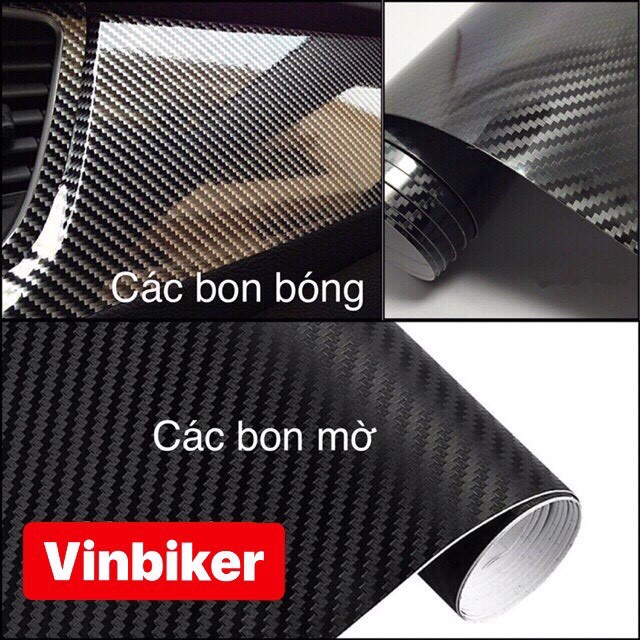 Decal carbon bóng và vân mờ dán xe, dán kính .laptop sẵn keo