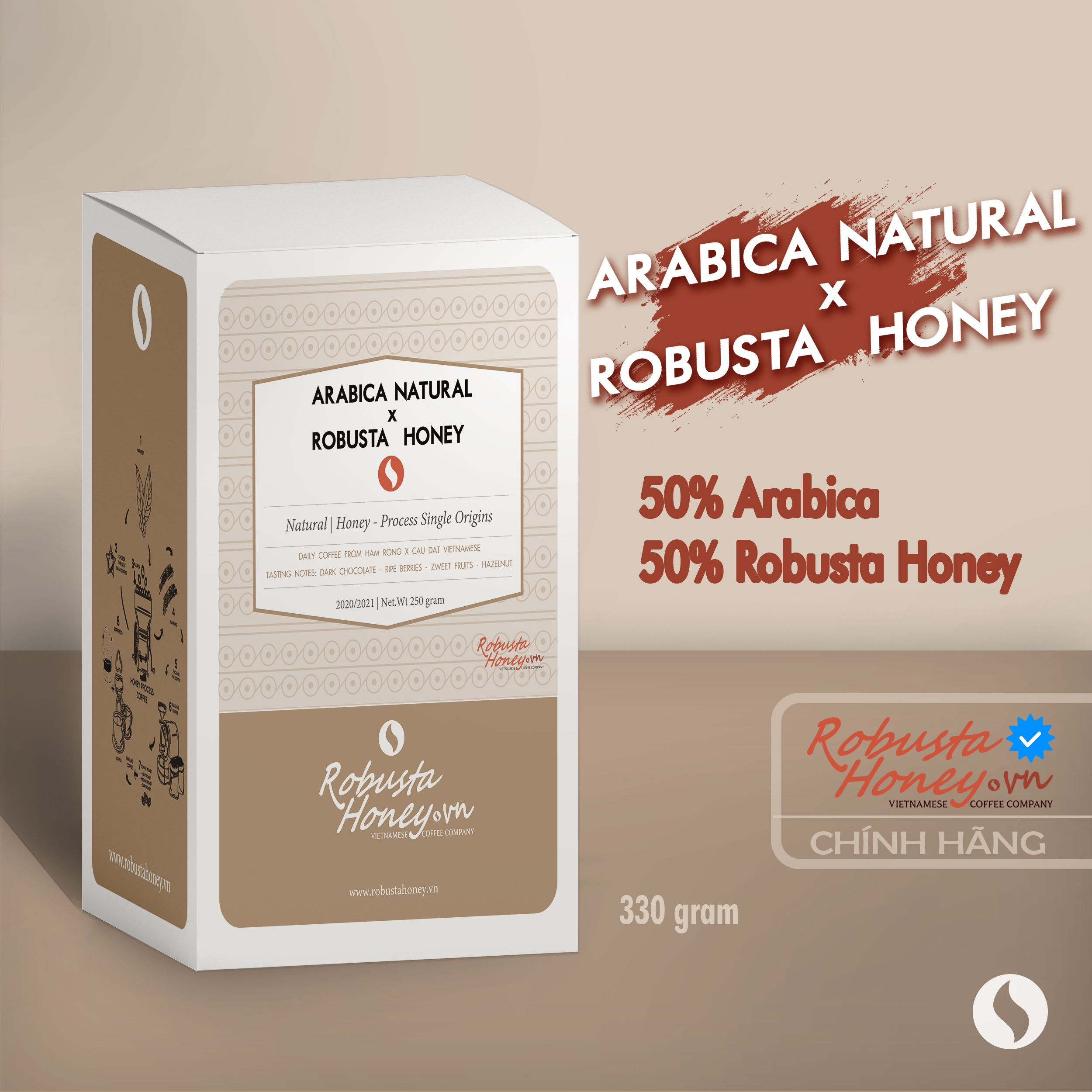 Arabica blend robusta honey - 50% arabica x 50% robusta honey, hài hoà ít chua thơm đậm- cà phê bột hãng robustahoney.vn